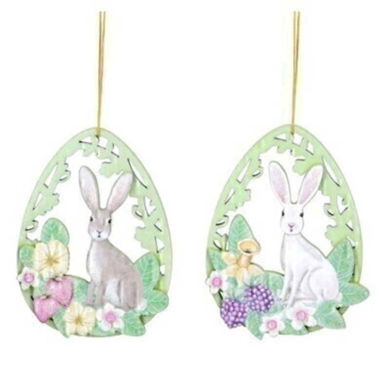 Choice Of 2 Easter Bunny Hanging Fretwork Decoration Gifts